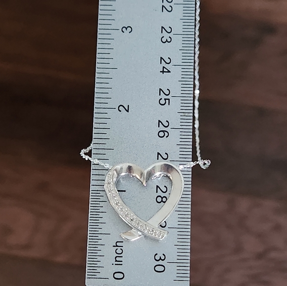 ROSS-SIMONS Sterling Silver 925 Heart DESIGNER SIGNED Pendant Singapore Chain 💎 - Picture 6 of 16